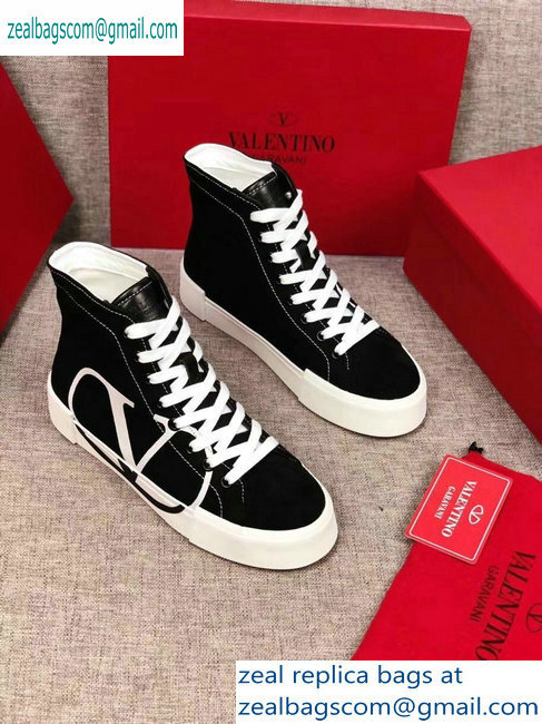 Valentino VLOGO Canvas Tricks High-top Sneakers Black 2019