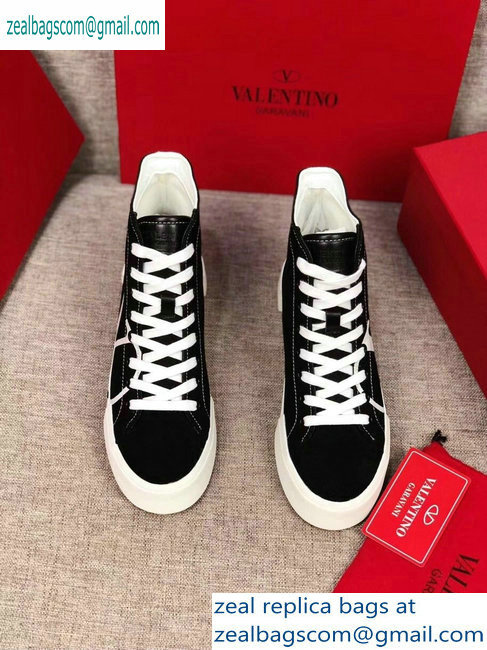 Valentino VLOGO Canvas Tricks High-top Sneakers Black 2019