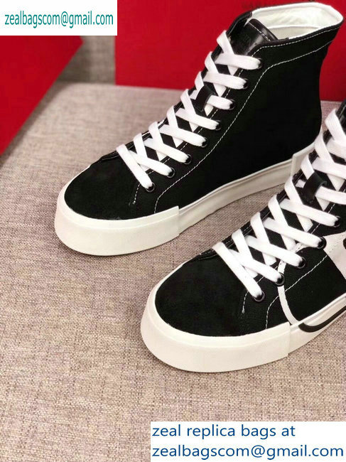 Valentino VLOGO Canvas Tricks High-top Sneakers Black 2019