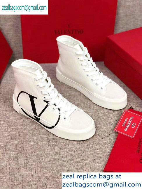 Valentino VLOGO Canvas Tricks High-top Sneakers White 2019