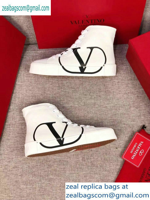 Valentino VLOGO Canvas Tricks High-top Sneakers White 2019