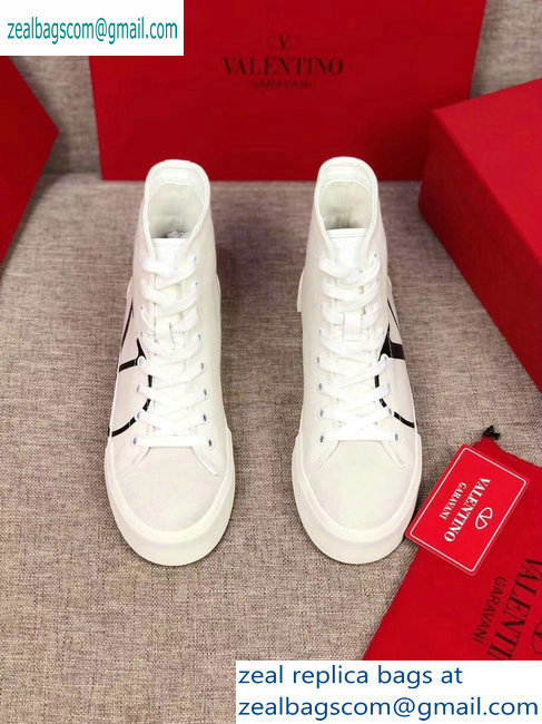Valentino VLOGO Canvas Tricks High-top Sneakers White 2019