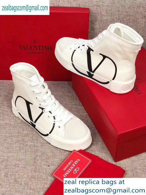 Valentino VLOGO Canvas Tricks High-top Sneakers White 2019