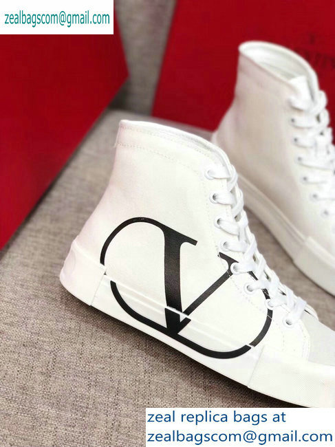 Valentino VLOGO Canvas Tricks High-top Sneakers White 2019