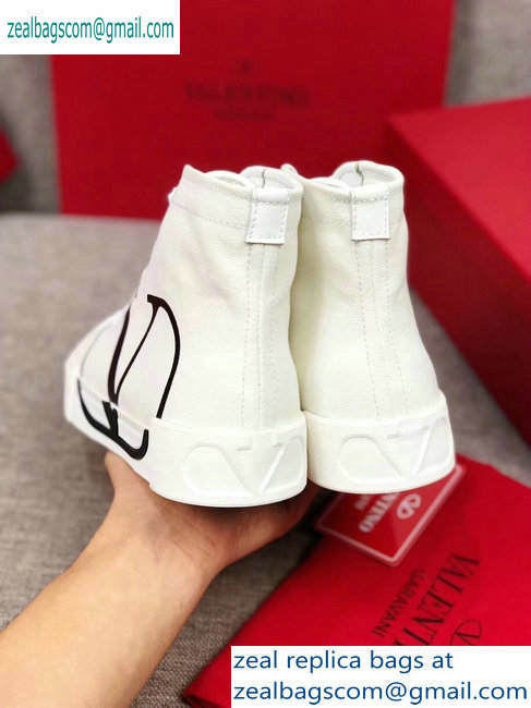 Valentino VLOGO Canvas Tricks High-top Sneakers White 2019
