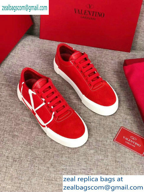 Valentino VLOGO Canvas Tricks Low-top Sneakers Red 2019