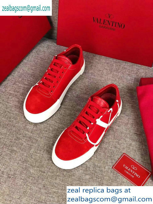 Valentino VLOGO Canvas Tricks Low-top Sneakers Red 2019