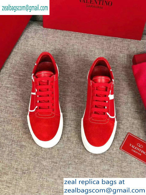 Valentino VLOGO Canvas Tricks Low-top Sneakers Red 2019