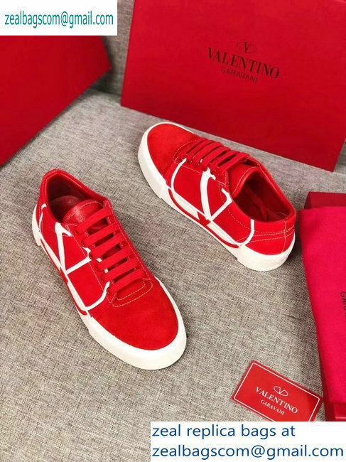 Valentino VLOGO Canvas Tricks Low-top Sneakers Red 2019 - Click Image to Close