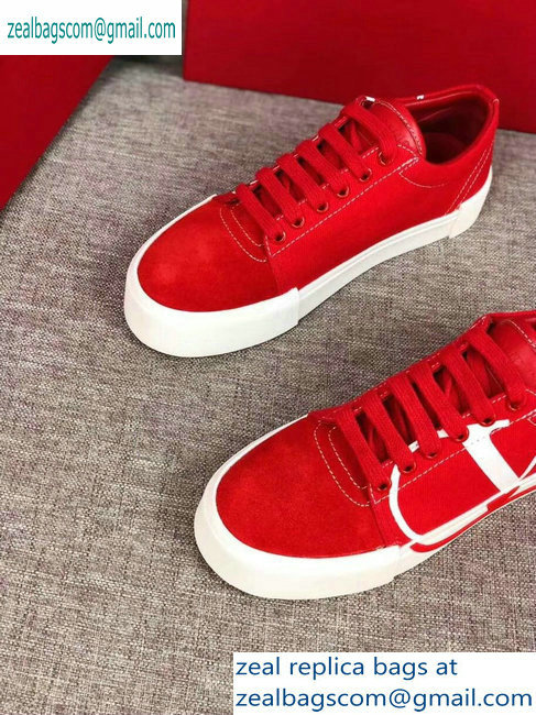 Valentino VLOGO Canvas Tricks Low-top Sneakers Red 2019 - Click Image to Close