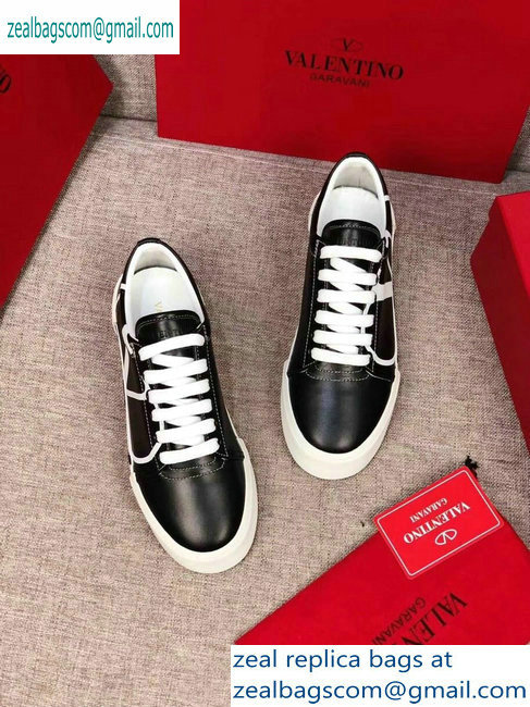 Valentino VLOGO Leather Tricks Low-top Sneakers Black 2019