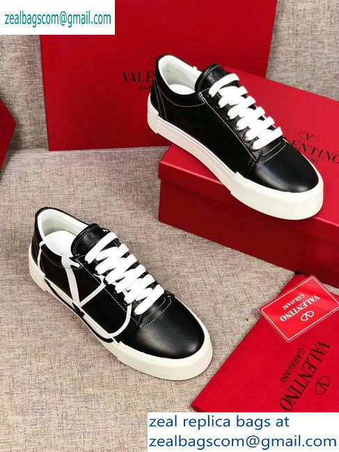 Valentino VLOGO Leather Tricks Low-top Sneakers Black 2019