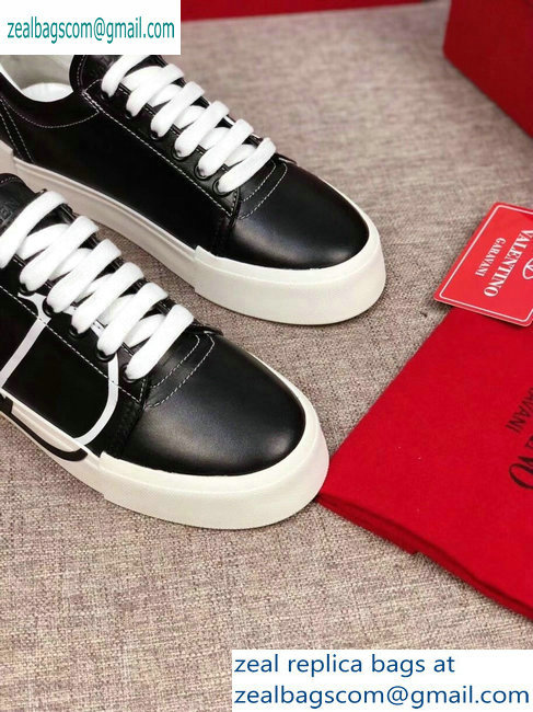 Valentino VLOGO Leather Tricks Low-top Sneakers Black 2019