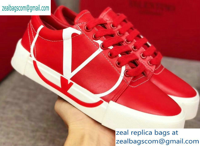 Valentino VLOGO Leather Tricks Low-top Sneakers Red 2019