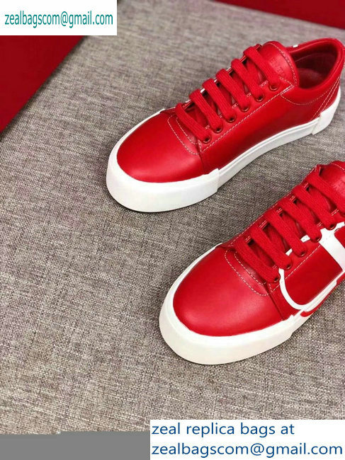 Valentino VLOGO Leather Tricks Low-top Sneakers Red 2019 - Click Image to Close