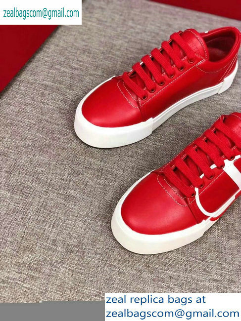 Valentino VLOGO Leather Tricks Low-top Sneakers Red 2019