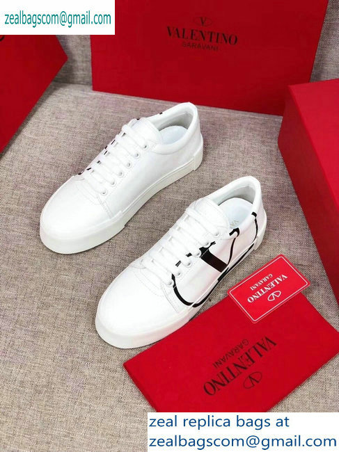 Valentino VLOGO Leather Tricks Low-top Sneakers White 2019 - Click Image to Close