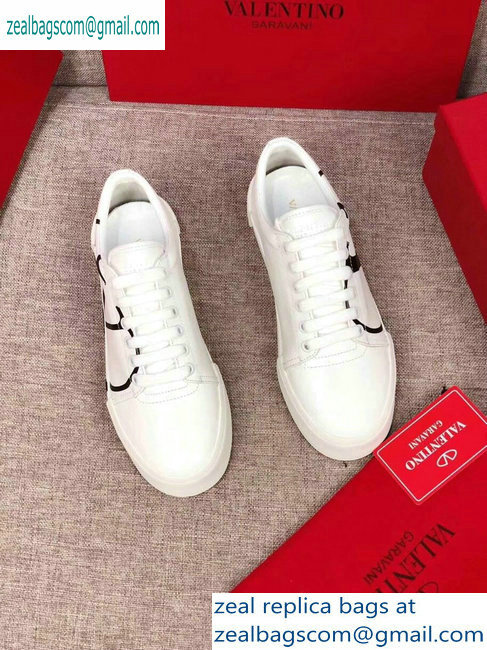 Valentino VLOGO Leather Tricks Low-top Sneakers White 2019 - Click Image to Close