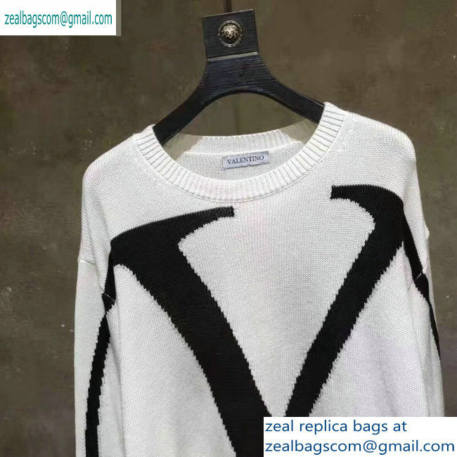 Valentino VLOGO Print Sweater White 2019 - Click Image to Close