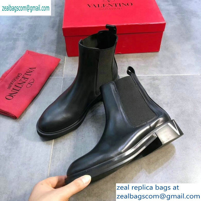 Valentino VLTN Heel Combat Ankle Boots Black 2019