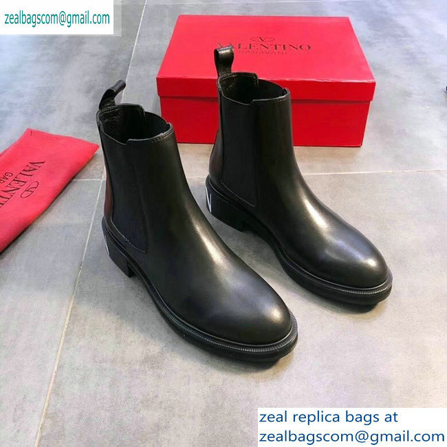 Valentino VLTN Heel Combat Ankle Boots Black 2019