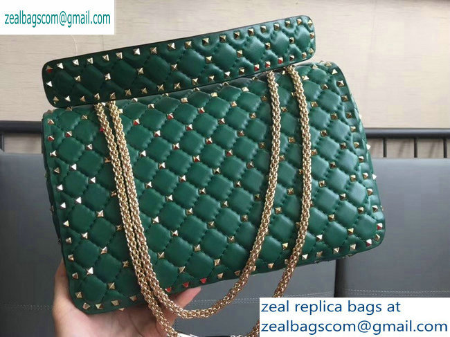 Valentino large Rockstud Spike Chain Bag 0123L Malachite 2019 - Click Image to Close