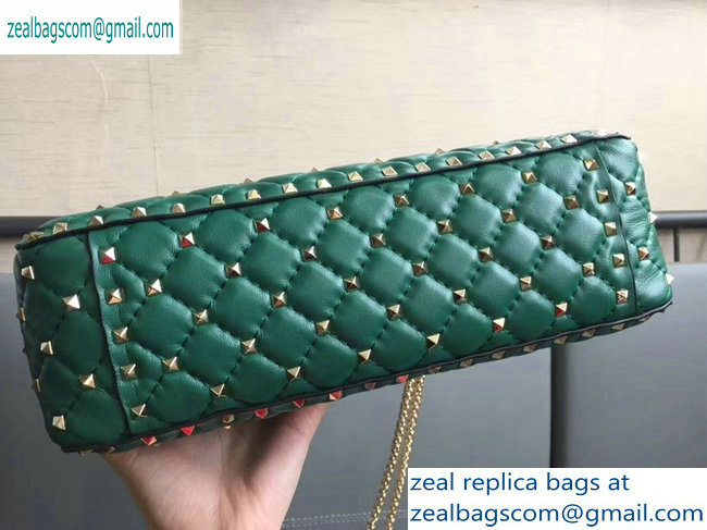 Valentino large Rockstud Spike Chain Bag 0123L Malachite 2019