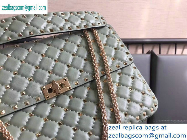 Valentino large Rockstud Spike Chain Bag 0123L green2019 - Click Image to Close