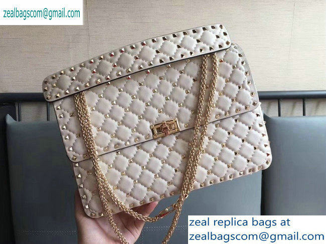 Valentino large Rockstud Spike Chain Bag 0123L off white2019
