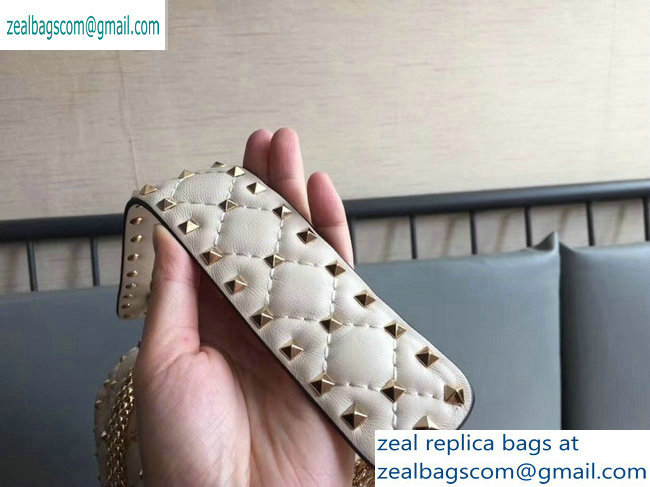 Valentino large Rockstud Spike Chain Bag 0123L off white2019 - Click Image to Close