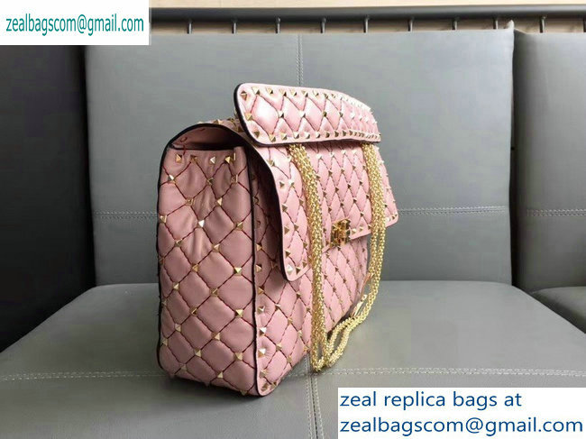 Valentino large Rockstud Spike Chain Bag 0123L pink 2019