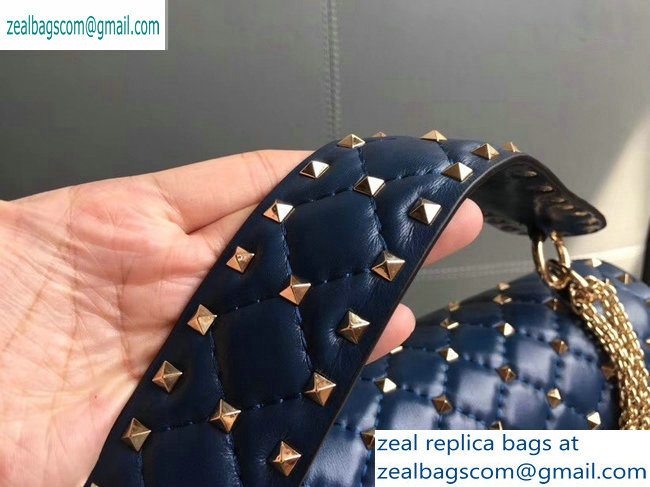 Valentino large Rockstud Spike Chain Bag 0123L royal blue2019