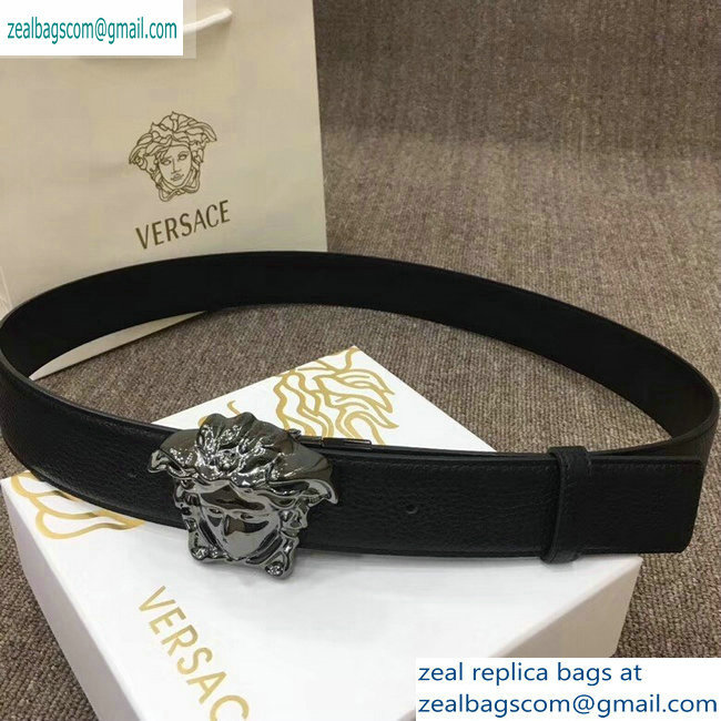 Versace Width 4cm Palazzo Belt Black With Medusa Buckle - Click Image to Close