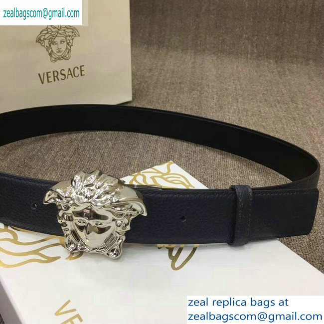 Versace Width 4cm Palazzo Belt Dark Blue With Medusa Buckle - Click Image to Close