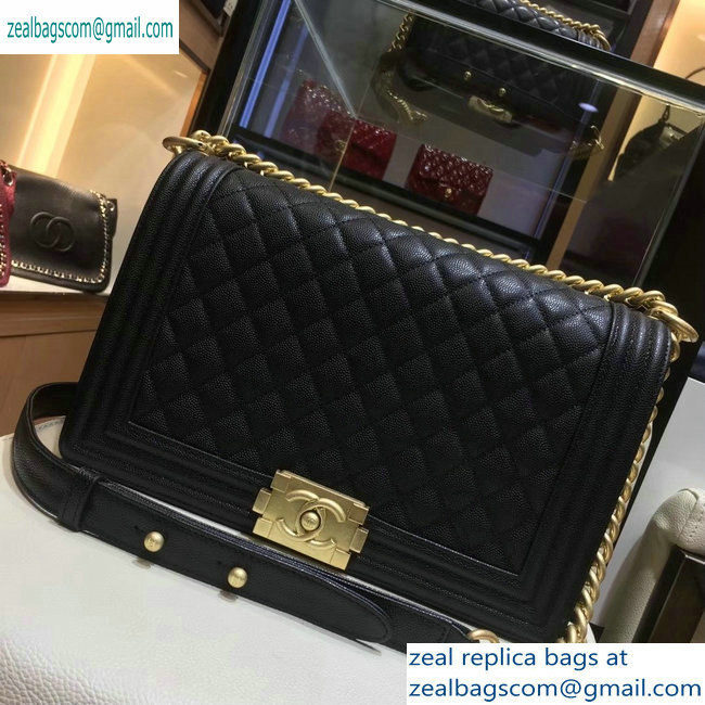 chanel new medium le boy bag black in caviar leather with gold hardware