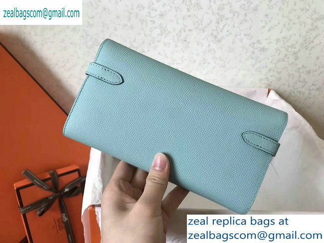 hermes kelly wallet in original epsom leather Macaron blue - Click Image to Close