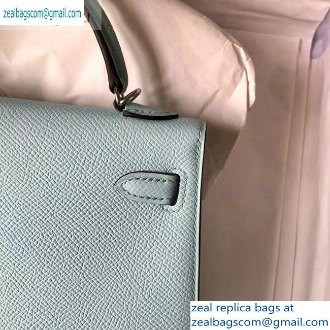 hermes mini kelly II in original epsom leather Macaron blue