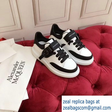 Alexander McQueen Oversized Sneakers White/Black with Buckle 2019 - Click Image to Close