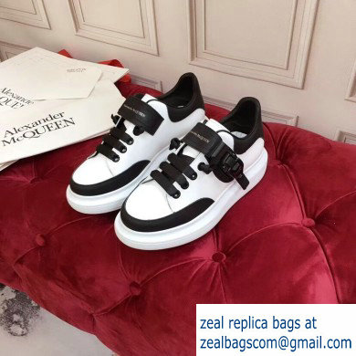 Alexander McQueen Oversized Sneakers White/Black with Buckle 2019 - Click Image to Close