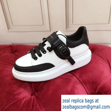 Alexander McQueen Oversized Sneakers White/Black with Buckle 2019