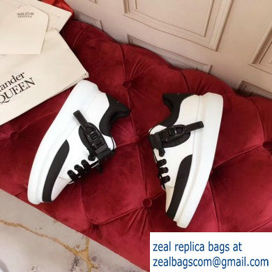 Alexander McQueen Oversized Sneakers White/Black with Buckle 2019