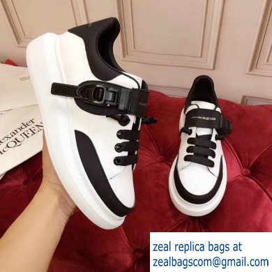 Alexander McQueen Oversized Sneakers White/Black with Buckle 2019
