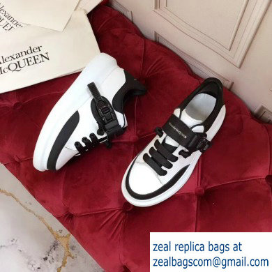 Alexander McQueen Oversized Sneakers White/Black with Buckle 2019