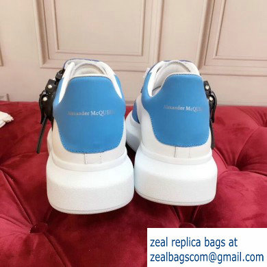 Alexander McQueen Oversized Sneakers White/Blue with Buckle 2019 - Click Image to Close