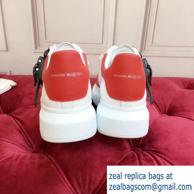 Alexander McQueen Oversized Sneakers White/Red with Buckle 2019 - Click Image to Close