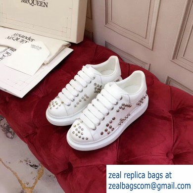 Alexander McQueen Oversized Sneakers White with Studs 2019 - Click Image to Close