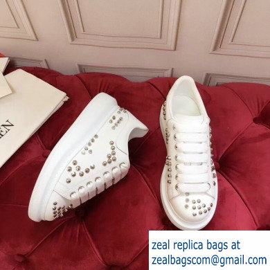 Alexander McQueen Oversized Sneakers White with Studs 2019 - Click Image to Close