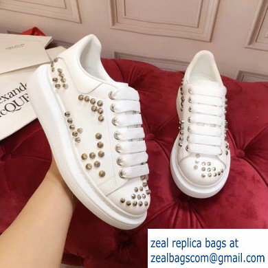 Alexander McQueen Oversized Sneakers White with Studs 2019 - Click Image to Close