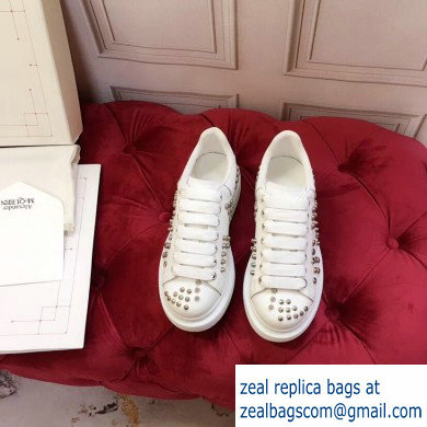 Alexander McQueen Oversized Sneakers White with Studs 2019 - Click Image to Close