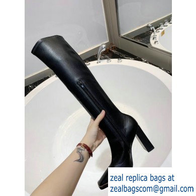 Alexander Wang Heel 10cm Mascha Knee High Boots Leather Black 2019 - Click Image to Close